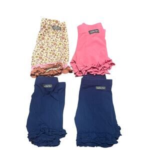 Matilda Jane Sz 8 Lot of 4 Shorts Layering Ruffle Shorties Floral Pink Navy Girl